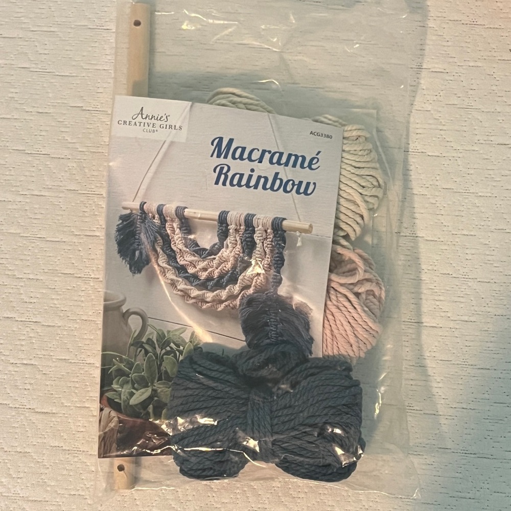 From Annie’s crafts. New. Macrame Craft kit.